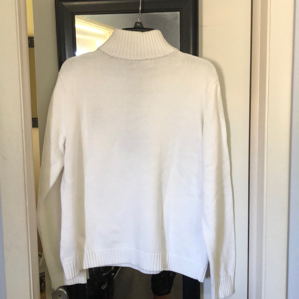 Ralph Lauren, long sleeved, white, half zip sweater,size extra large - Picture 4 of 8